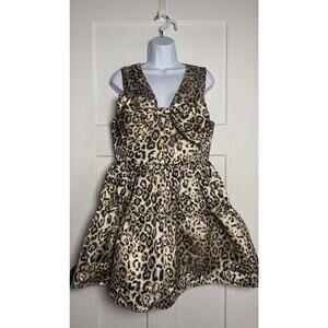 Fate Dress Quick Chat Animal Print Mini Dress Jacquard Size LARGE
